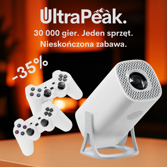 UltraPikselz™ - Gamingowy Projektor Retro (30 000 gier) + 2 Pady